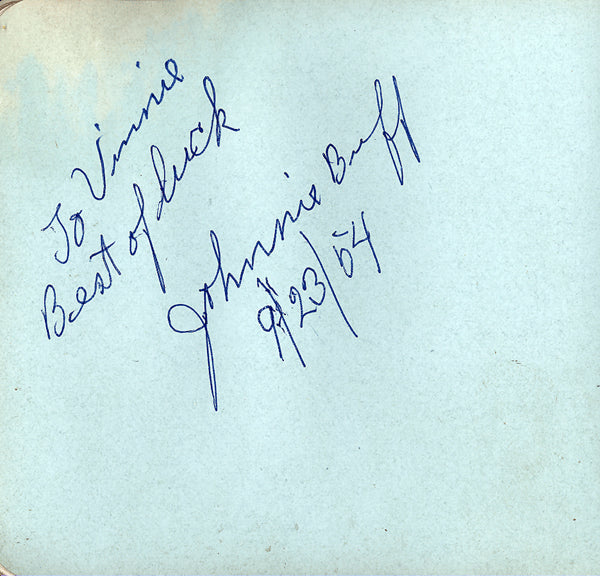 Johnny Buff BUFF, JOHNNY SIGNED ALBUM PAGE – JO Sports Inc.