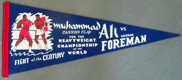 ALI, MUHAMMAD-GEORGE FOREMAN SOUVENIR PENNANT (1974)