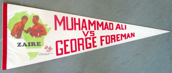 ALI, MUHAMMAD-GEORGE FOREMAN SOUVENIR PENNANT (1974)