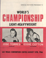 TORRES, JOSE-EDDIE COTTON OFFICIAL PROGRAM (1966)