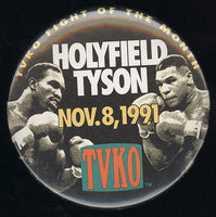 TYSON, MIKE-EVANDER HOLYFIELD SOUVENIR PIN (1991-POSTPONED)