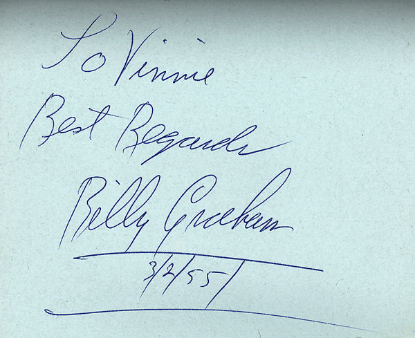 GRAHAM, BILLY INK SIGNED ALBUM PAGE