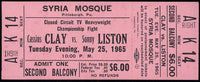 ALI, MUHAMMAD-SONNY LISTON II CLOSED CIRCUIT TICKET (1965)