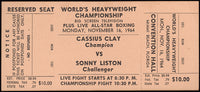 ALI, MUHAMMAD-SONNY LISTON II FULL CLOSED CIRCUIT TICKET (1964-POSTPONED)