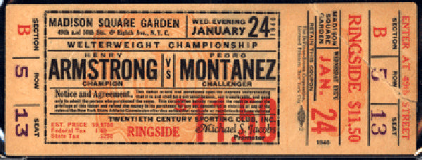 ARMSTRONG, HENRY-PEDRO MONTANEZ FULL TICKET (1940)