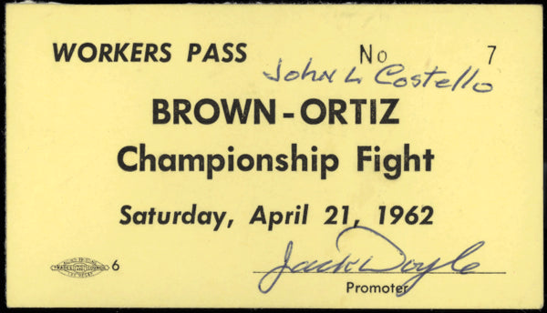 ORTIZ, CARLOS-JOE BROWN WORKERS PASS (1962)