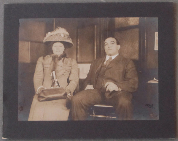 JEFFRIES, JAMES J. & WIFE ANTIQUE MOUNTED PHOTO