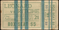 LEONARD, BENNY-WILLIE RITCHIE FULL TICKET (1919)