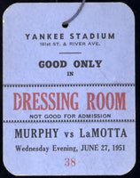 LAMOTTA, JAKE-BOB MURPHY DRESSING ROOM PASS (1951)