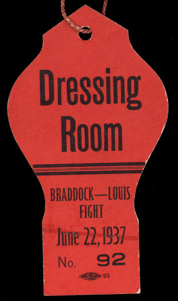 LOUIS, JOE-JIMMY BRADDOCK DRESSING ROOM PASS (1937)