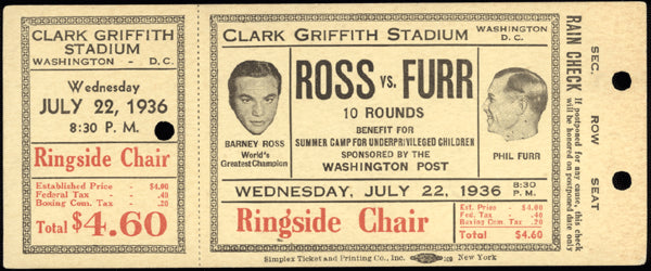 ROSS, BARNEY-PHIL FURR FULL TICKET (1936)