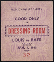 LOUIS, JOE-BUDDY BAER II DRESSING ROOM PASS (1942)