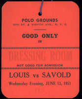 LOUIS, JOE-LOU SAVOLD DRESSING ROOM PASS (1951)