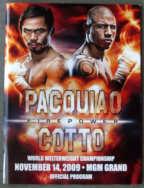 PACQUIAO, MANNY-MIGUEL COTTO OFFICIAL PROGRAM (2009)