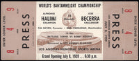 HALIMI, ALPHONSE-JOSE BECERRA FULL TICKET (1959)