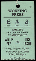 PEP, WILLIE-JOCK LESLIE WORKING PRESS PASS (1947)