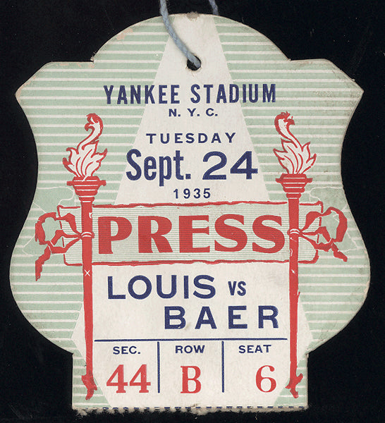 LOUIS, JOE-MAX BAER PRESS PASS (1935)