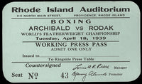 ARCHIBALD, JOEY-LEO RODAK WORKING PRESS PASS (1939)