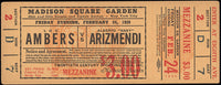 AMBERS, LOU-ALBERTO "BABY" ARIZMENDI FULL TICKET (1939)