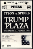 TYSON, MIKE-MICHAEL SPINKS PRESS CREDENTIAL (1988-TOM BROKAW)