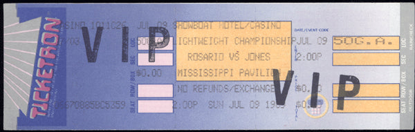 ROSARIO, EDWIN-ANTHONY JONES FULL TICKET (1989-ROSARIO WINS TITLE)