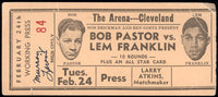 PASTOR, BOB-LEM FRANKLIN STUBLESS TICKET (1942)