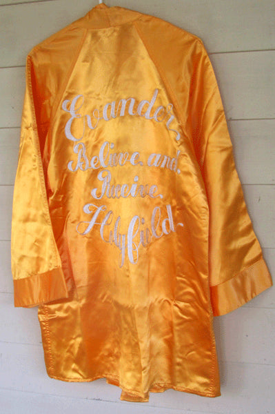 HOLYFIELD, EVANDER FIGHT WORN ROBE (LARRY HOLMES TITLE FIGHT-1993)