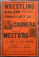 CARNERA, PRIMO WRESTLING POSTER (1949)