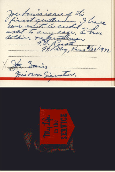 LOUIS, JOE SIGNED MILITARY BOOK (WORLD WAR II-JSA AUTHENTICATED)