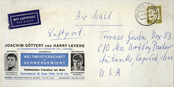 ALI, MUHAMMAD-KARL MILDENBERGER FIGHT ENVELOPE (1966)