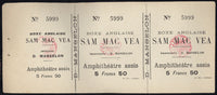 MCVEA, SAM-BILL HARRIS FULL TICKET (1909)