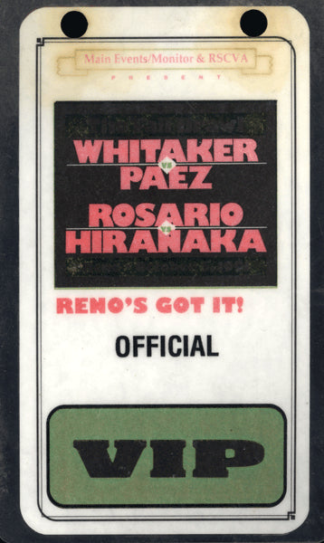 WHITAKER, PERNELL-JORGE PAEZ OFFICIAL CREDENTIAL (1991)