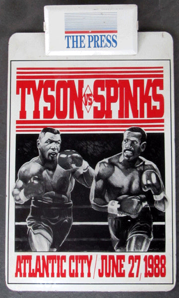 TYSON, MIKE-MICHAEL SPINKS PRESS CLIP BOARD (1988)