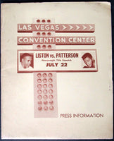 LISTON, SONNY-FLOYD PATTERSON II PRESS KIT (1963)