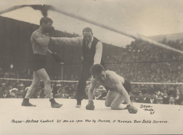 NELSON, BATTLING-OWEN MORAN ANTIQUE PHOTOGRAPH (1910)