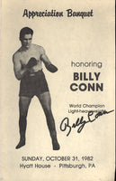 CONN, BILLY SIGNED APPRECIATION BANQUET PROGRAM (1982)