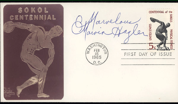 HAGLER, MARVIN SIGNED FIRST DAY COVER