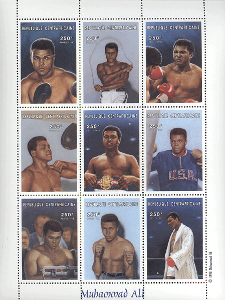 ALI, MUHAMMAD COMMEMORATIVE STAMPS (1998-CENTRAL AFRICA)