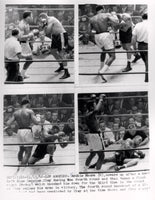 CLAY, CASSIUS-ARCHIE MOORE WIRE PHOTO (1962-END OF FIGHT)