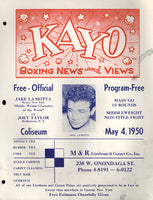 LAMOTTA, JAKE-JOEY TAYLOR OFFICIAL PROGRAM (1950)