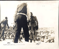 JOHNSON, JACK-JIM JEFFRIES ORIGINAL MOUNTED LARGE FORMAT PHOTO (1910-END OF FIGHT)