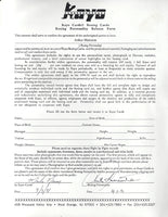 MERCANTE, ARTHUR SIGNED KAYO CARD AGREEMENT (1991)