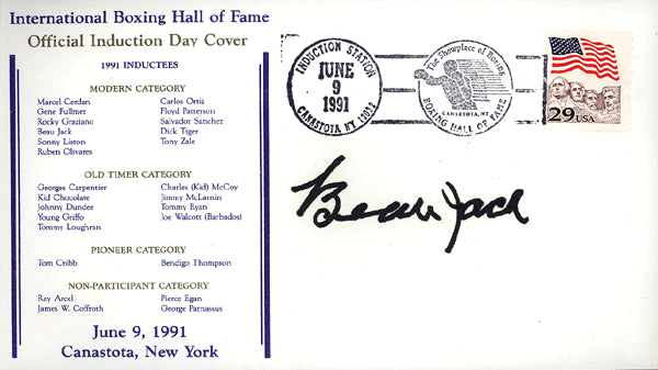 JACK, BEAU SIGNED FIRST DAY COVER (HOF-1991)