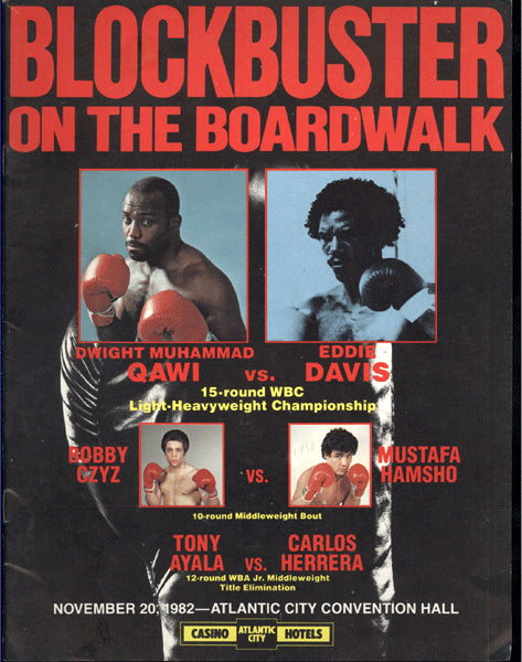 QAWI, DWIGHT MUHAMMAD-EDDIE DAVIS & TONY AYALA, JR.-CARLOS HERRARA OFFICIAL PROGRAM (1982)