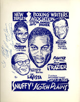 FRAZIER, JOE VINTAGE SIGNED NEW JERSEY BOXING WRITERS DINNER (1969)