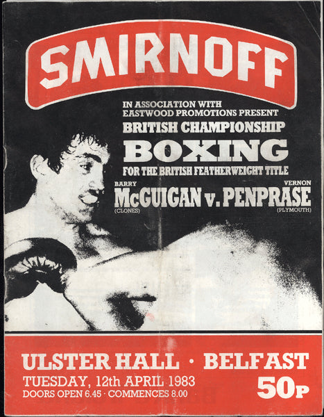 MCGUIGAn, BARRY-VERNON PENPPRASE OFFICIAL PROGRAM (1983)