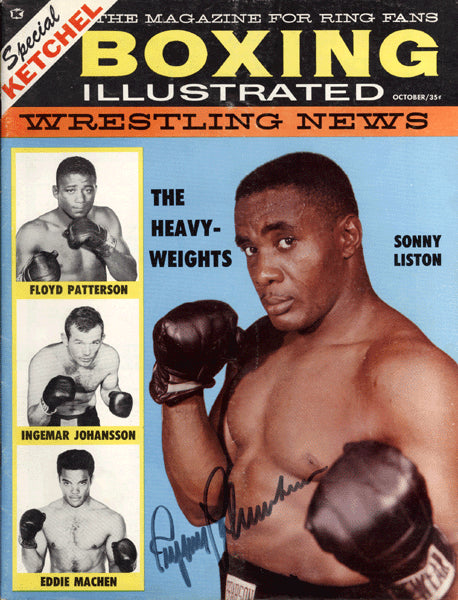 JOHANSSON, INGEMAR SIGNED BOXING ILLUSTRATED WRESTLING NEWS MAGAZINE (1960-STINSON LOA)