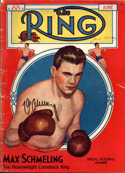 SCHMELING, MAX SIGNED RING MAGAZINE (JUNE 1935)