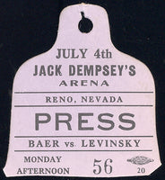 BAER, MAX-KING LEVINSKY PRESS PASS (1932)