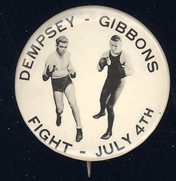 DEMPSEY, JACK-TOMMY GIBBONS VINTAGE PIN (1923)